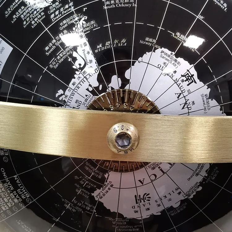 22.8cm Artistic Globe with a Silver Metallic Finish detail view 4